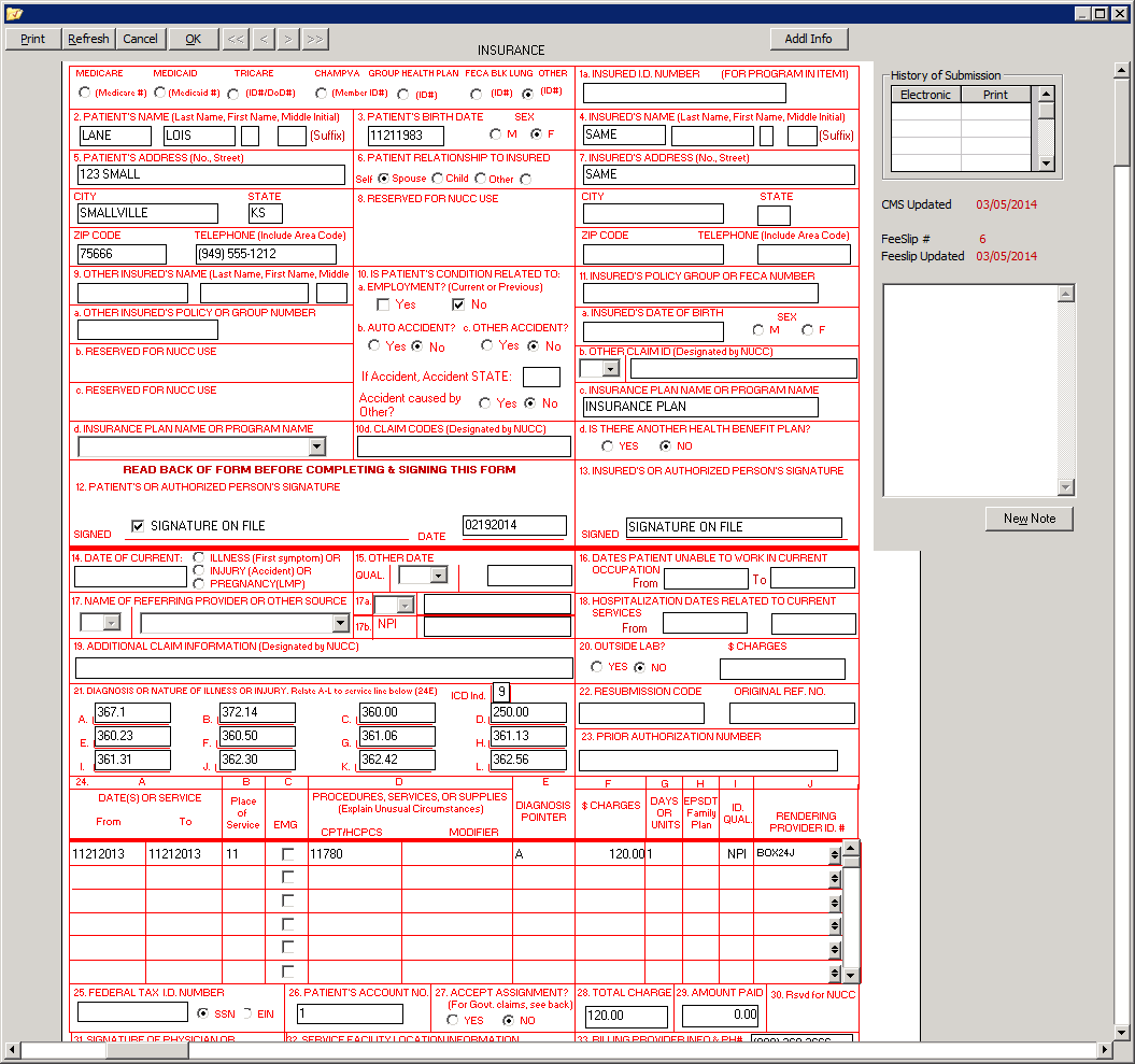 Recording Additional Information On The CMS 1500 Form And ANSI File